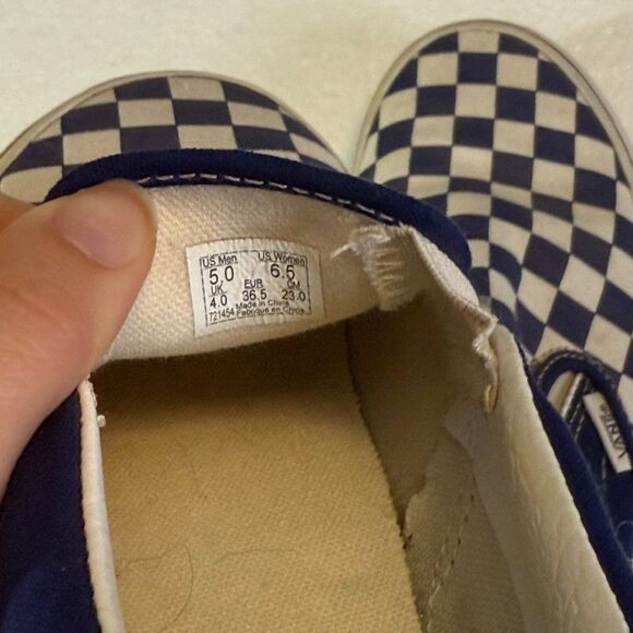Vans OTW Low Slip-On Blue White Checkered 721454 Sneakers Women's 6.5 Men's 5 - Picture 3 of 8